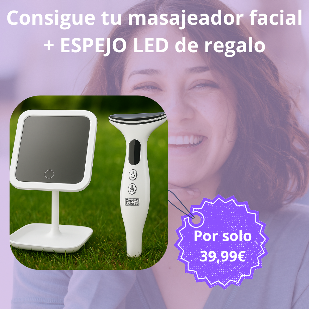 Masajeador facial + ESPEJO LED de regalo